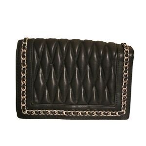 Primark Womens Bag Black OS Quilted Clutch Crossbody Bag